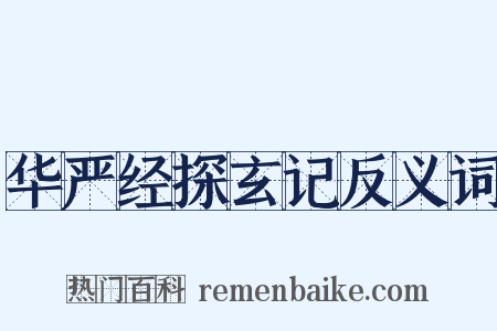 华严经探玄记反义词是什么意思的图片